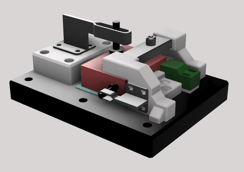 Rendu 3D d'un dispositif de bridage sur mesure conçu par Pandata
